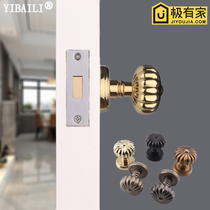 Yibaili American golden invisible door lock indoor background wall hidden single-sided secret lock pumpkin door handle ball lock