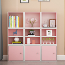 Free combination cabinet wooden bookshelf superimposed lattice cabinet storage box dustproof white simple bedside multi-layer bookcase