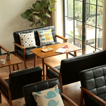 Bar table and chairs suit against wall cassette sofa table and chairs Combined burger fast food milk tea shop Stool Restaurant Deck Bench