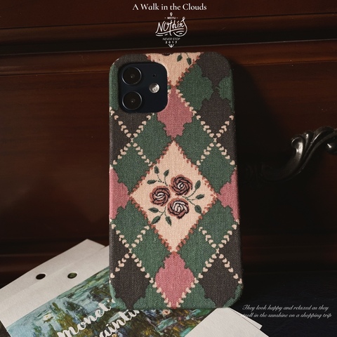 Plaid pattern — Girls Lattice Pattern Vintage Rose Canvas 15, 14, 13, 12, 11 iPhone Case