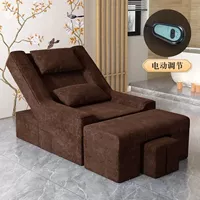 【Модернизированная утолщенная】 темно -коричневая бархатная ткань без поручни Электрическая модель