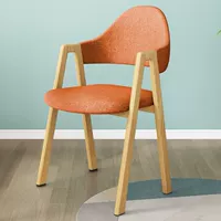 Стул трапециевидной формы из ткани оранжево-красного светлого дерева [свежий и удобный] Начиная с одного комплекта (единая цена)
