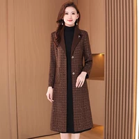 Цветной осенний плащ, элитная длинная куртка для матери для отдыха, яркий броский стиль, изысканный стиль, средней длины, в западном стиле