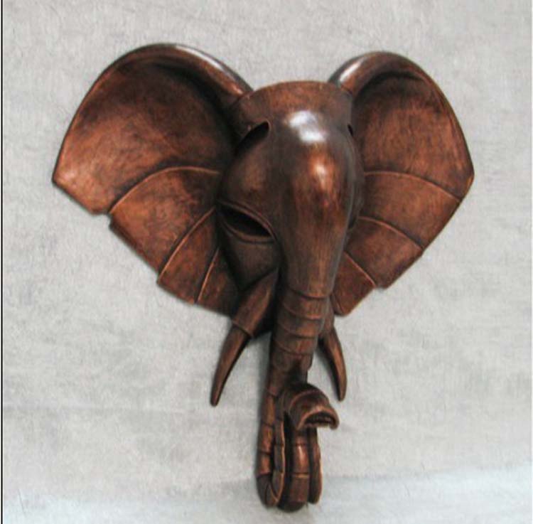 New European style wall decoration Southeast Asia retro simulation elephant head wall hanging animal KTV wall decoration elephant head