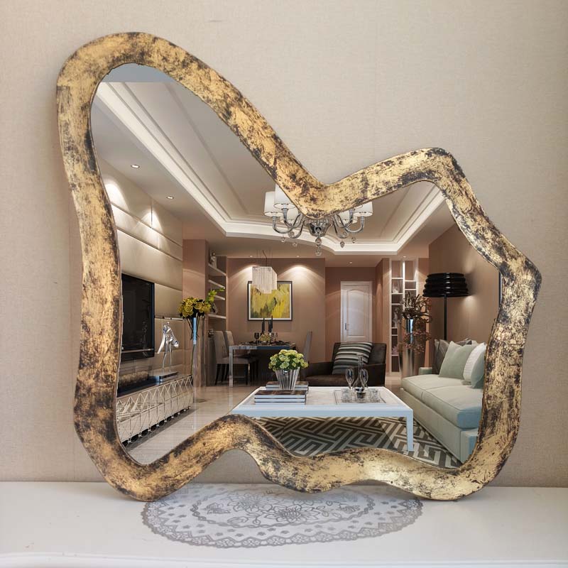 Manufacturers European-style makeup entrance mirror Decorative mirror Waterproof bathroom mirror Mediterranean Powder Room mirror Bar wall-mounted mirror