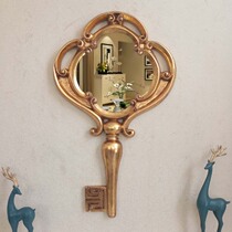 Photo frame European makeup mirror retro carved key bar wall decoration porch mirror wall pendant wall hanging decoration special shape