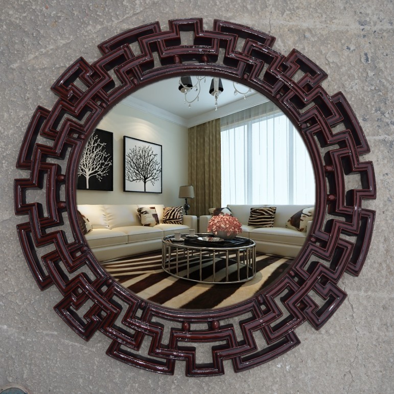Manufacturers Chinese hollow bathroom mirror Pastoral style makeup mirror European bathroom mirror Retro entryway mirror Decorative mirror