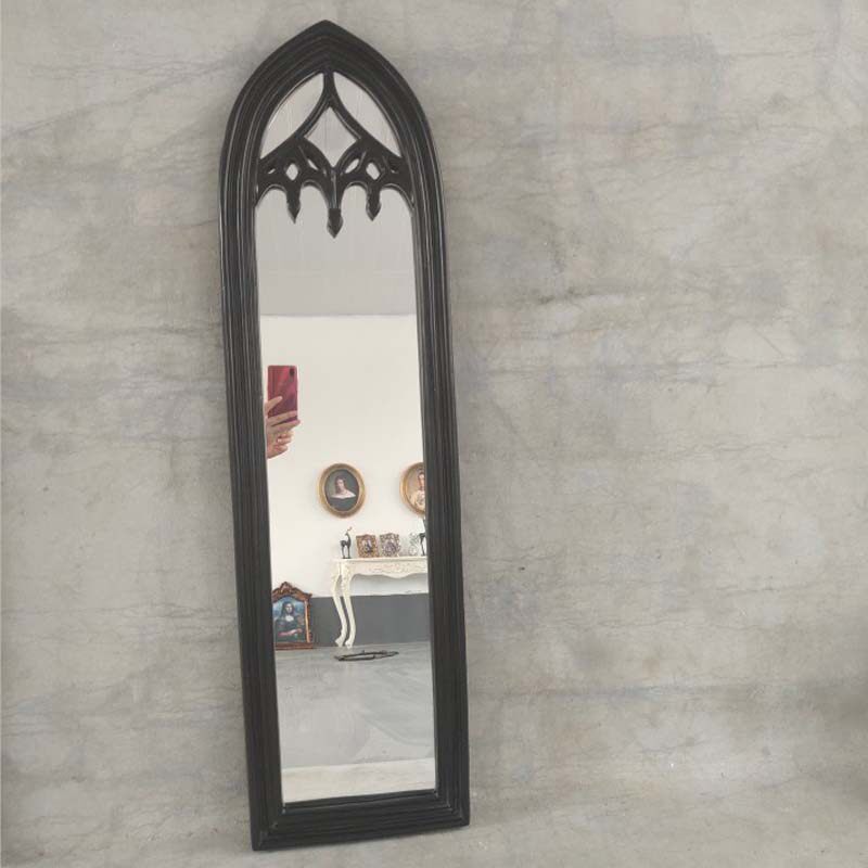 Eurostyle minimalist wall-mounted mirror painting and calligraphy decorative mirror floor full body mirror retro to make old whole body mirror Xuan guan mirror