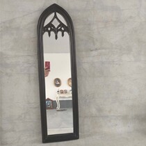 European style simple long wall-mounted mirror calligraphy and painting decorative mirror floor full-length mirror retro old fitting mirror porch mirror