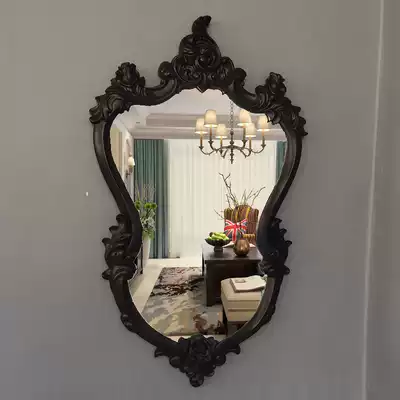 Wall-mounted bathroom mirror retro rose American porch mirror home waterproof decorative mirror wall-mounted makeup mirror
