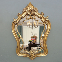 Golden European bathroom do old Palace Princess make-up special-shaped bathroom retro porch American wall decoration mirror