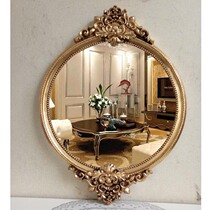 European and American bathroom mirror bathroom do old round retro pink makeup waterproof mirror porch mirror wall decorative mirror