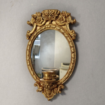 European retro gold makeup mirror vanity mirror wax table mirror American bathroom mirror decorative mirror entrance mirror simple European bathroom mirror