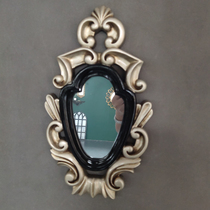 European style retro creative mirror cosmetic mirror decorative mirror bathroom mirror waterproof bathroom mirror shaped champagne wall hanging small