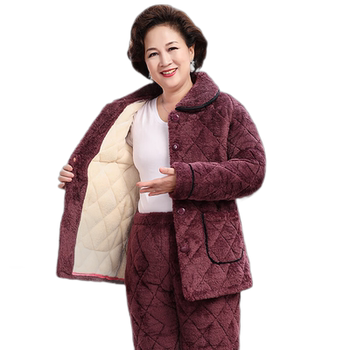 Xuan duoqi plush winter pajamas for women plus velvet and thickening