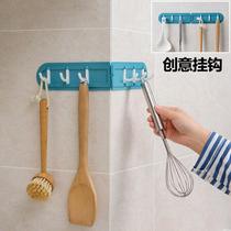 Creative 6 with corner adhesive hook No punch wall coat hook strong kitchen bathroom corner hook