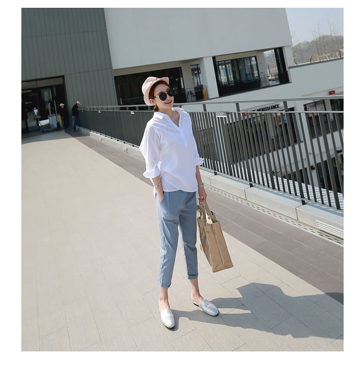 Outwear Summer Thin Casual Cotton and Linen Autumn Maternity Pants — 9