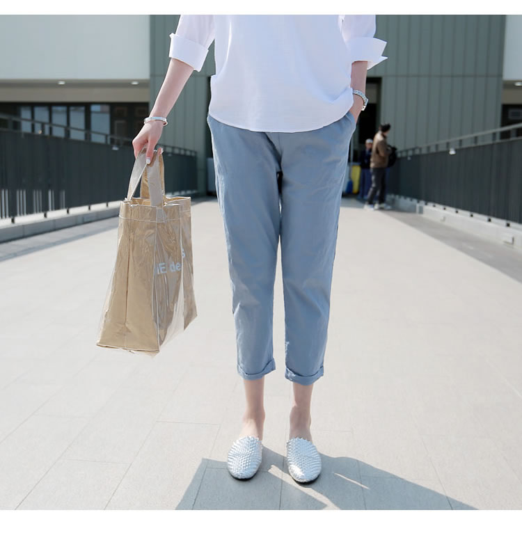 Outwear Summer Thin Casual Cotton and Linen Autumn Maternity Pants — 12
