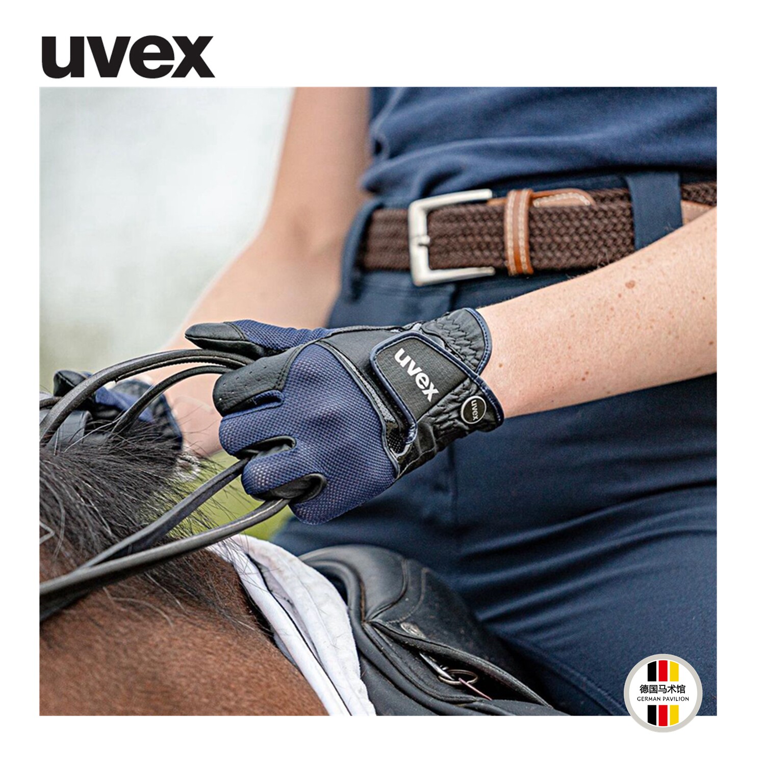 Stretch Mesh Summer Touch Screen Equestrian Gloves-Fashion Elegant Wear-UVEX-Imported from Germany