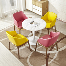  Sales office negotiation table and chair combination One table and four chairs Simple modern Nordic leisure reception lounge area small round table and chair