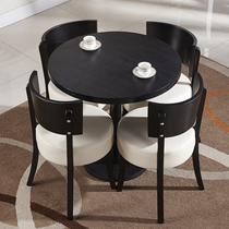  Sales office negotiation table and chair combination One table and four chairs Simple and modern reception guests leisure lounge area small round table and chair