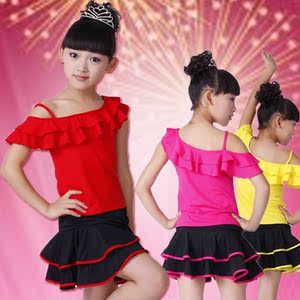 儿童拉丁舞服装夏女童跳舞裙子少儿练功服女孩