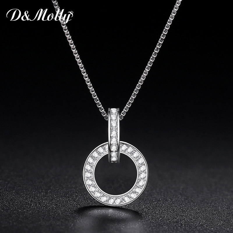 Imported Mosanite pendant D - colored round pendant 18k platinum