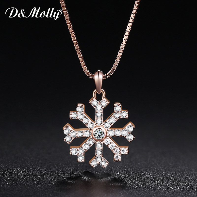 Imported Moissanite Pendant D-color Diamond-studded Romantic Snowflake Pendant 18k Gold