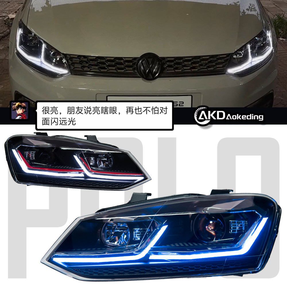 be used for FOSS Polo The headlamps Assembly Polo refit high 7.5 paragraph double L Diurnal light flowing water to turn to