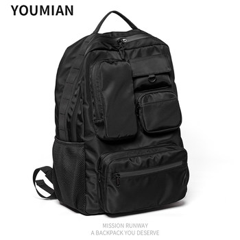 Youmian Niche Design Backpack Men's Trendy Brand Backpack Japanese Style Laptop Bag College Student Travel Backpack Women