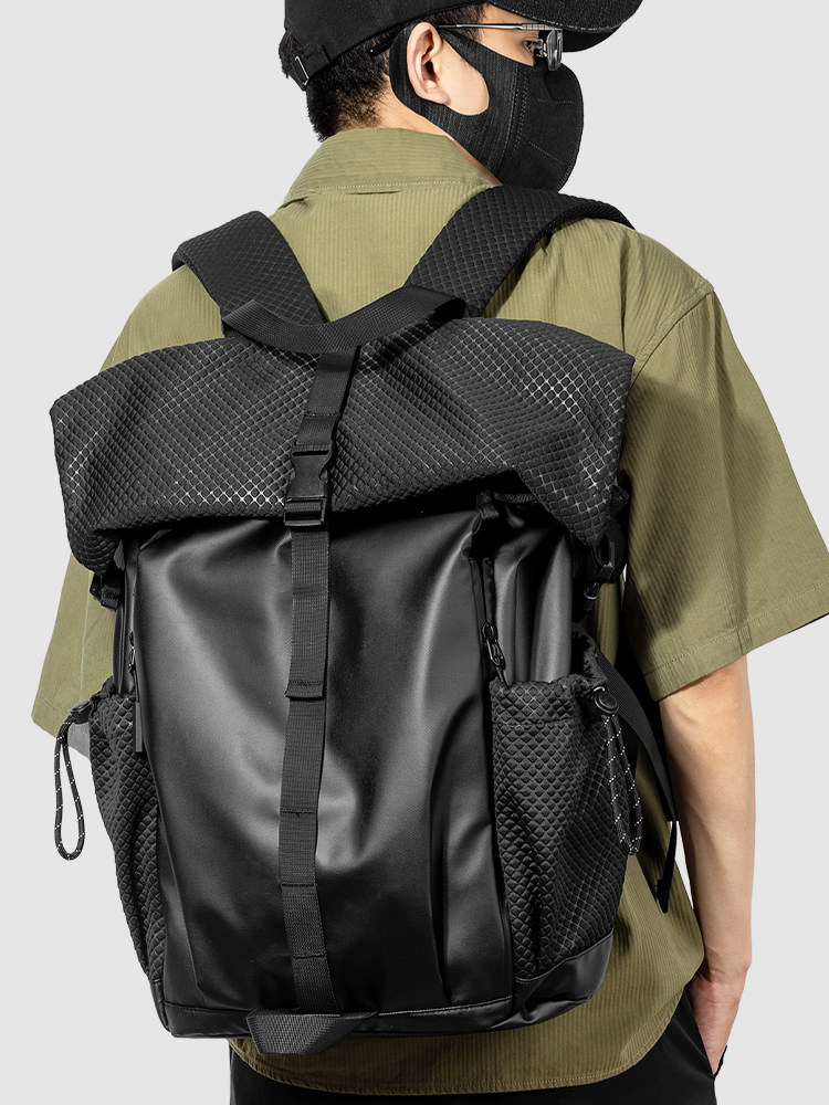 Commuting Cycling Backpack, Motorcycle Helmet Bag, Full-Face Helmet Backpack, Men's Functional Waterproof Large-Capacity Travel Computer Bag