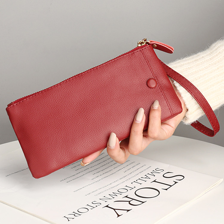 Wallet Ladies Leather Fashion Ultra-thin Zipper Mobile Phone Bag Large Capacity Key Bag Wallet All-in-One Multifunctional Storage