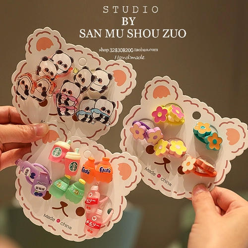 Детский маленький мультяшный аксессуар для волос, детская безвредная резинка для волос, не повреждает волосы