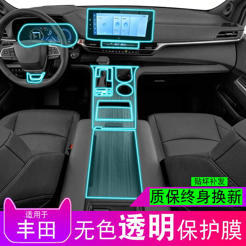 Suitable for 18-22ToyotaSienna Senasai change decorative tpu transparent mid-film interior anticollision strip film