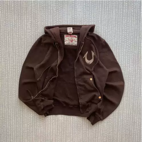 Худи на молнии True Religion, принт на спине, повседневное худи, размеры S–XXXL