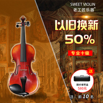 Professional college level ten test performance all handmade violin imported piano string horse bridge oil paint Sweet violin