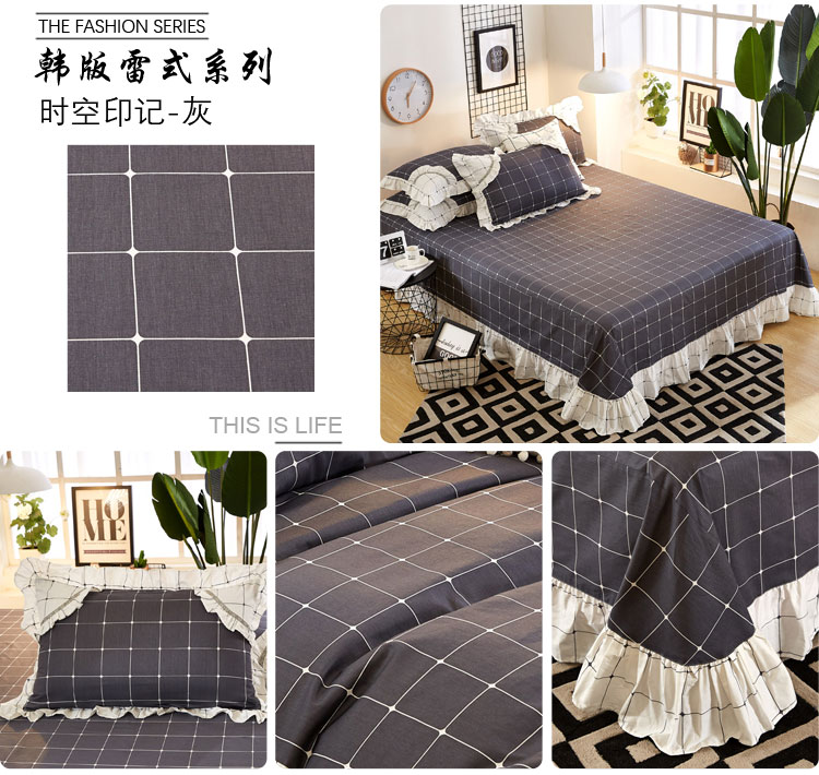 Bông nhỏ tươi bốn bộ bông công chúa phong cách chăn ren chăn Hàn Quốc chăn ga gối 1,8m - Bộ đồ giường bốn mảnh bộ chăn ga gối đẹp