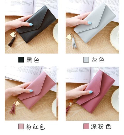 Ví nhỏ nữ thời trang mới dài Nhật Bản và Hàn Quốc của ví nhỏ xinh xắn tua rua