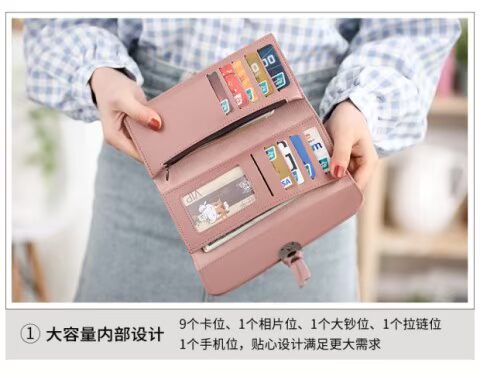 Thời trang Nhật Bản và Hàn Quốc đa chức năng ví nữ dài Phiên bản Hàn Quốc của khóa đơn giản cá tính ví sinh viên nữ ví tiền xu ví dài nữ