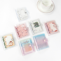 Transparent ins girl heart loose leaf book set Net Red simple cute mini mini Three hole hand account book detachable