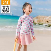 361 degree childrens swimsuit girl skirt split swimsuit Teen baby middle and small children cute hot spring swimsuit