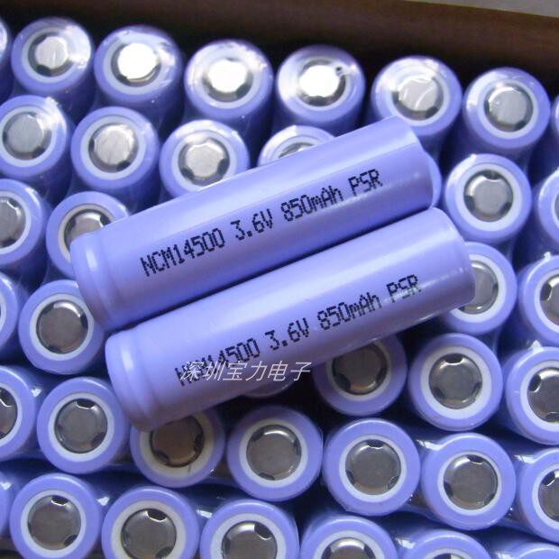 Flat tip 14500 lithium battery 3 6V rechargeable battery LED flashlight 850mah lithium battery full capacity