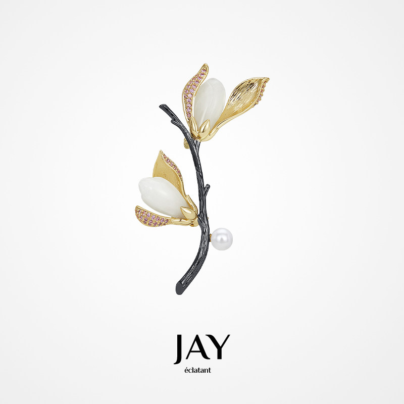 JAY Jade Orchid Breast Needle Upscale Women's Luxury Temperament Bepin and Tian jade Chest Flowers Accessories Autumn Winter New Year Gifts-Taobao