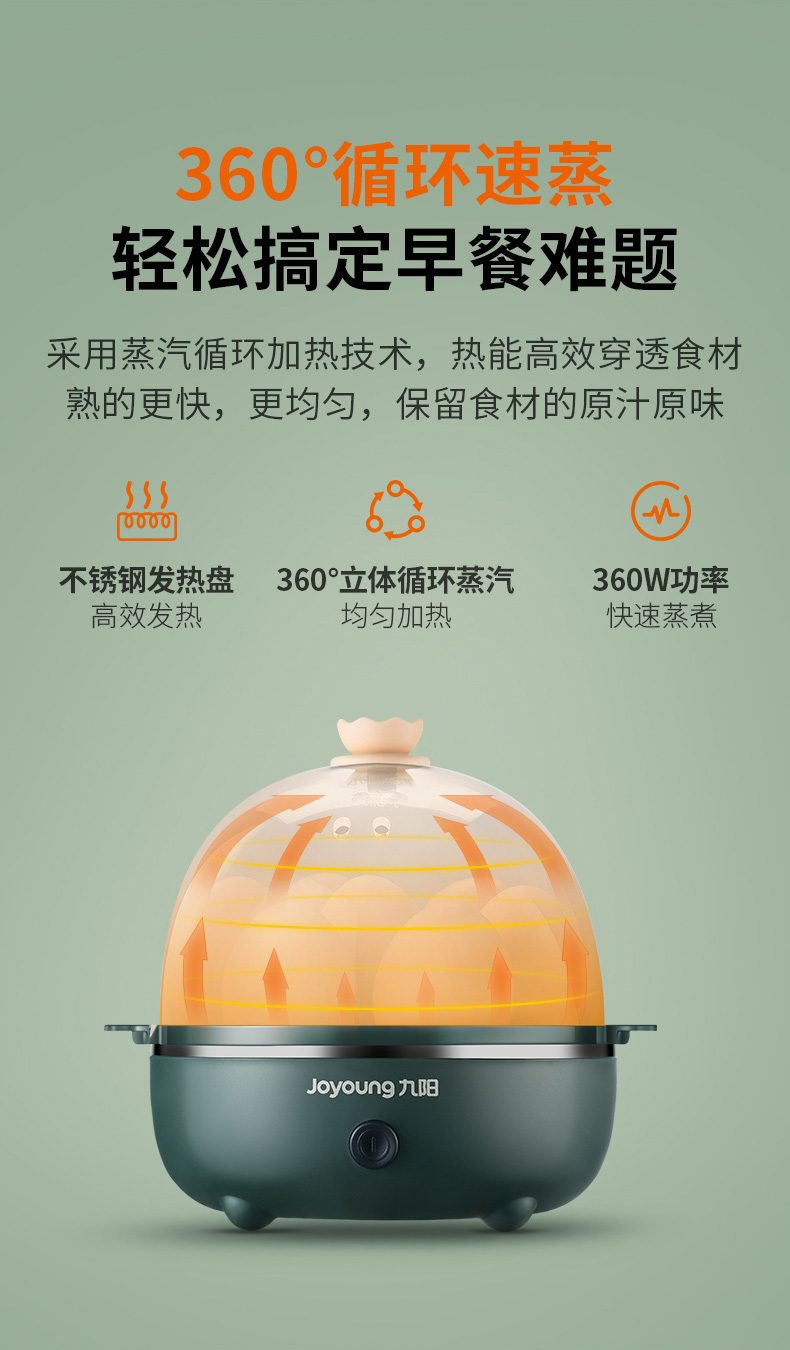 九阳 全自动 双层蒸蛋器 自动断防干烧 图11