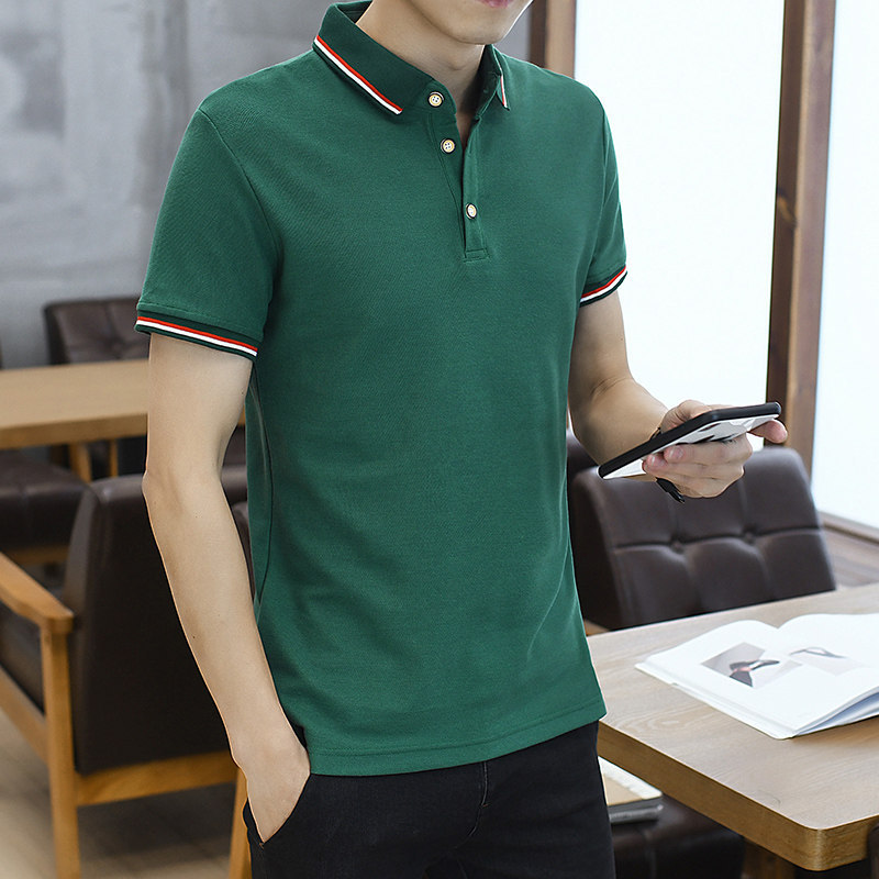 Double Star 2026 Summer Solid Color Lapel Short Sleeve Polo Shirt Men's Cotton Large Size Antibacterial T-Shirt Pique Mesh