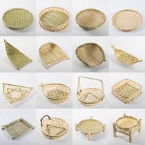 Japanese decorative bamboo basket basket home Shau Ji vegetable and fruit hollow rectangular nostalgic bamboo basket basket retro bamboo