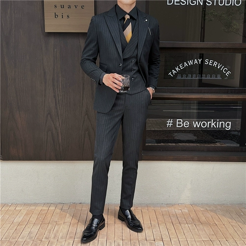 Комплект, платье, пиджак классического кроя, облегающий крой, 3 предмета