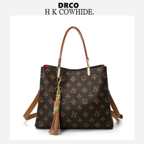 French brand DRCO leather women Bag New light luxury Hand bag presbyaolian large capacity shoulder shoulder bag bucket bag