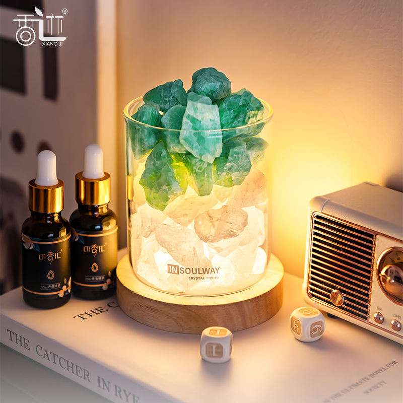 Fireless Aromatherapy Essential Oil Diffuser Stone for Home Use, Long-Lasting Crystal Stone Ornament, Soothing and Sleep-Aiding Bedroom Night Light Gift