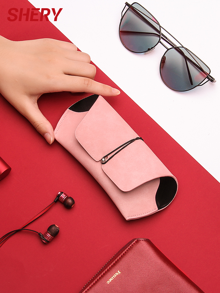 Glasses case ins Girl simple portable creative anti-pressure male retro lightweight mirror bag Sunglasses case Myopia eye box